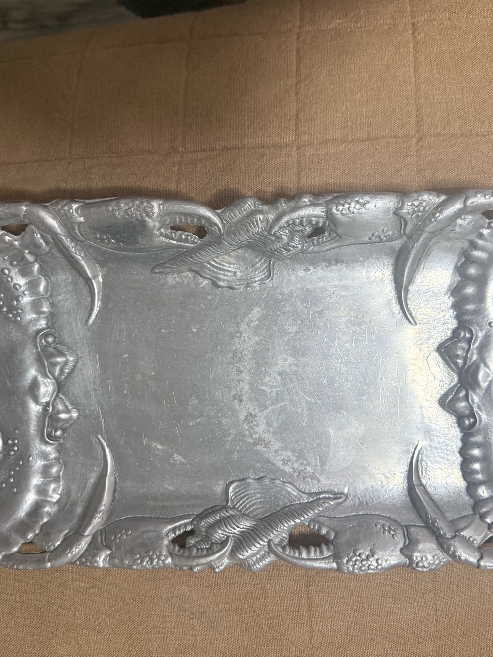 Arthur Court Silver-Tone Embossed Serving Tray